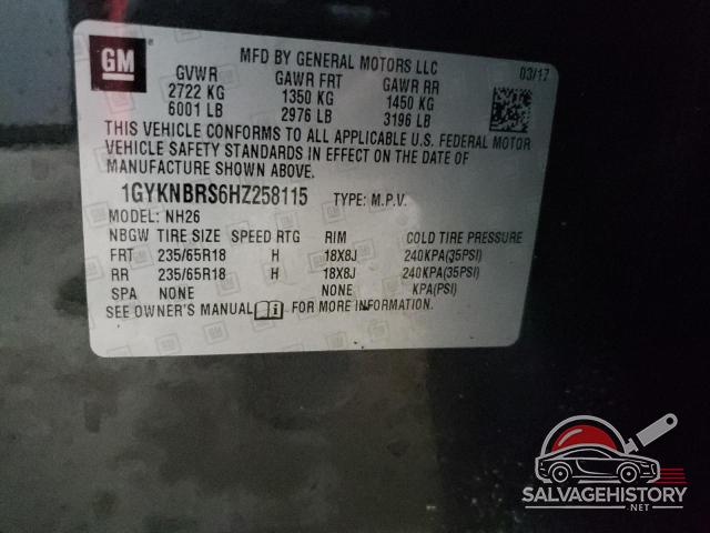 1GYKNBRS6HZ258115 2017 CADILLAC XT5 photo no. 13