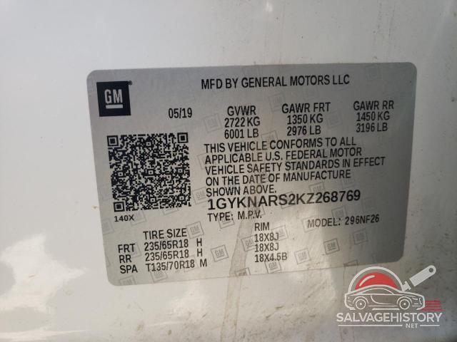 1GYKNARS2KZ268769 2019 CADILLAC XT5 photo no. 13