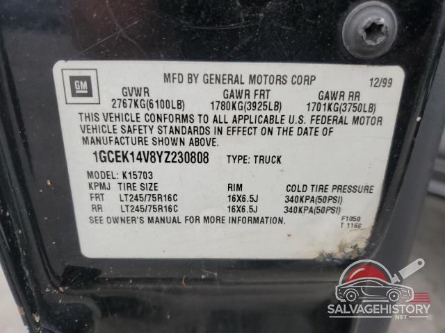 1GCEK14V8YZ230808 2000 CHEVROLET ALL Models photo no. 12