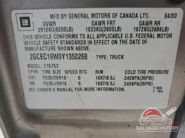 2GCEC19W0Y1350268 2000 CHEVROLET ALL Models photo no. 12