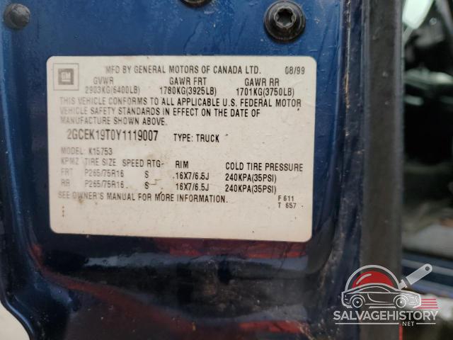 2GCEK19T0Y1119007 2000 CHEVROLET ALL Models photo no. 12