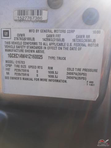 1GCEC14W41Z160025 2001 CHEVROLET ALL Models photo no. 12