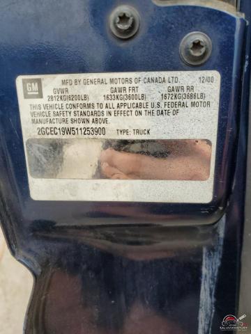 2GCEC19W511253900 2001 CHEVROLET ALL Models photo no. 12