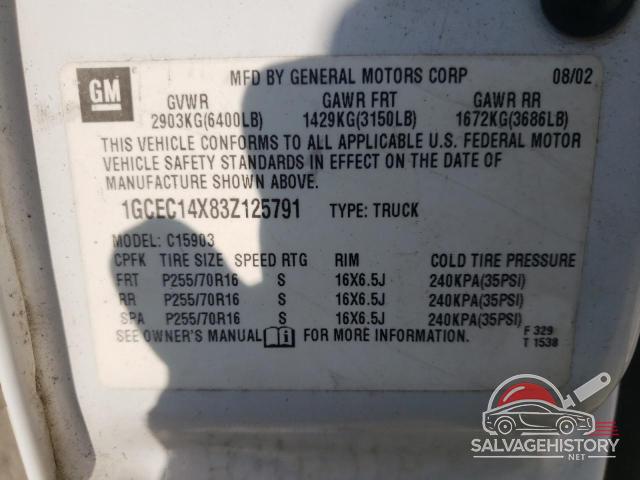 1GCEC14X83Z125791 2003 CHEVROLET ALL Models photo no. 12