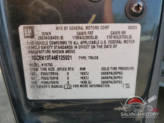 1GCEK19T44E125921 2004 CHEVROLET ALL Models photo no. 12