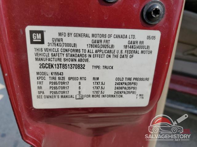 2GCEK13T851370832 2005 CHEVROLET ALL Models photo no. 12