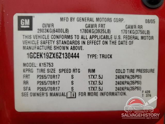 1GCEK19ZX6Z130444 2006 CHEVROLET ALL Models photo no. 12