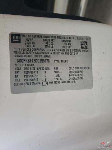 3GCPKSE72DG259178 2013 CHEVROLET ALL Models photo no. 12