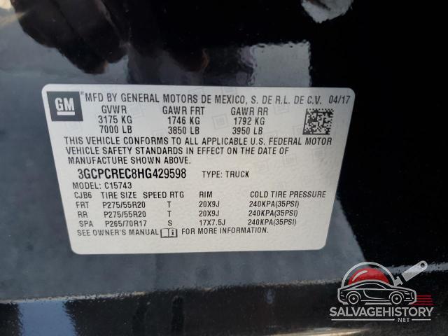 3GCPCREC8HG429598 2017 CHEVROLET ALL Models photo no. 12