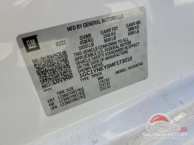 1GC1YNEY5MF173010 2021 CHEVROLET ALL Models photo no. 12