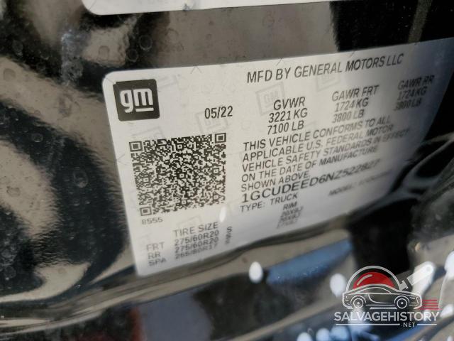1GCUDEED6NZ522827 2022 CHEVROLET ALL Models photo no. 12