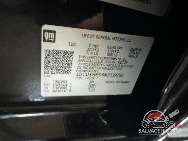 1GCUYHED6NZ139752 2022 CHEVROLET ALL Models photo no. 10