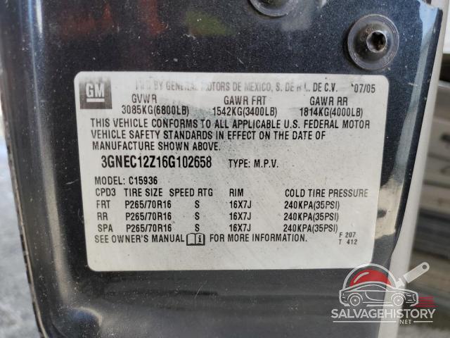 3GNEC12Z16G102658 2006 CHEVROLET AVALANCHE photo no. 12