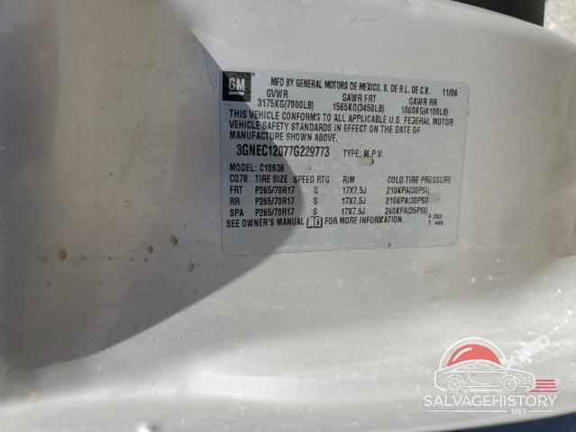 3GNEC12077G229773 2007 CHEVROLET AVALANCHE photo no. 12