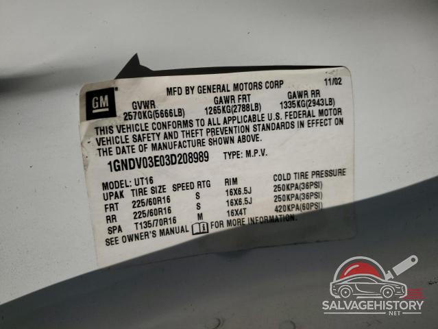1GNDV03E03D208989 2003 CHEVROLET All Models photo no. 13