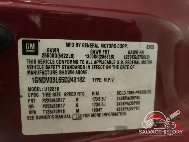 1GNDV03L65D243182 2005 CHEVROLET All Models photo no. 13