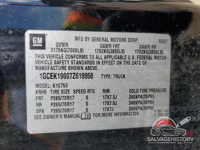 1GCEK19007Z618868 2007 CHEVROLET All Models photo no. 12