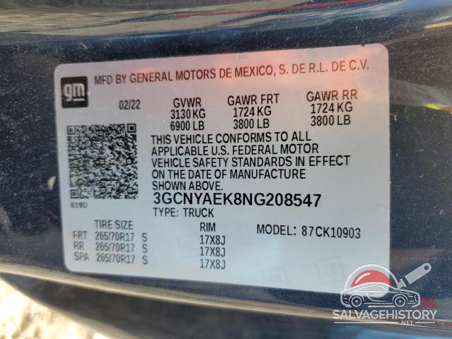 3GCNYAEK8NG208547 2022 CHEVROLET All Models photo no. 12