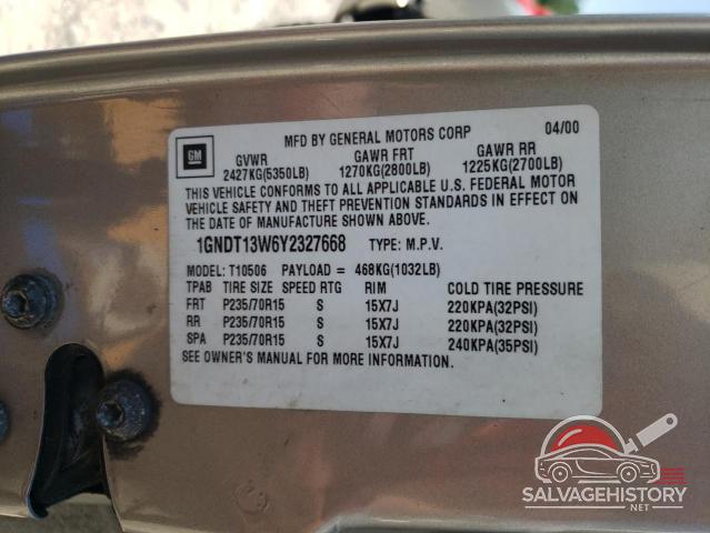 1GNDT13W6Y2327668 2000 CHEVROLET BLAZER photo no. 13