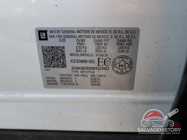 3GNKBKRS9MS524983 2021 CHEVROLET BLAZER photo no. 13