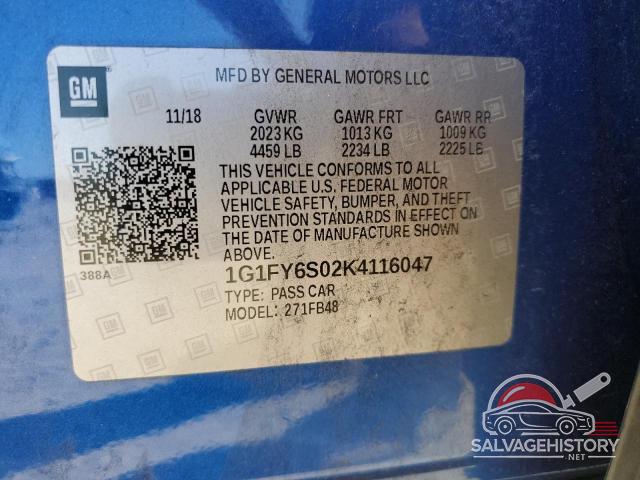 1G1FY6S02K4116047 2019 CHEVROLET BOLT photo no. 13
