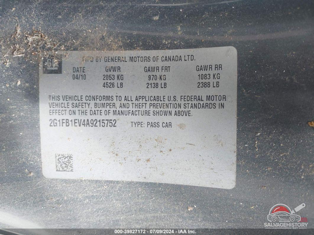 2G1FB1EV4A9215752 2010 CHEVROLET CAMARO photo no. 9