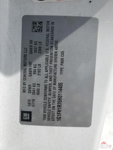 1G1FH1R76H0114405 2017 CHEVROLET CAMARO photo no. 12