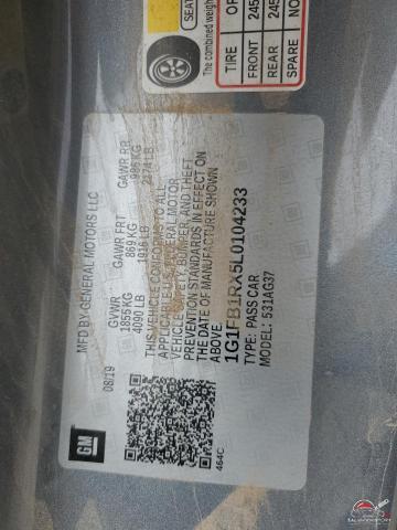 1G1FB1RX5L0104233 2020 CHEVROLET CAMARO photo no. 12