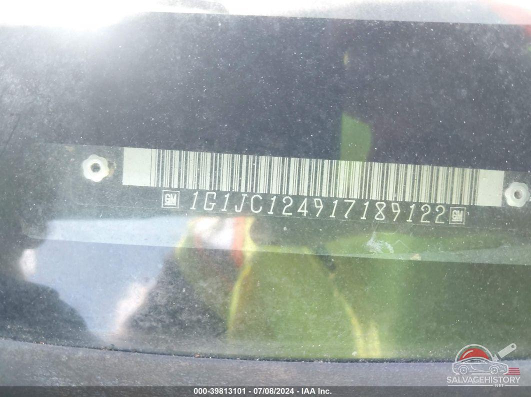 1G1JC124917189122 2001 CHEVROLET CAVALIER photo no. 9