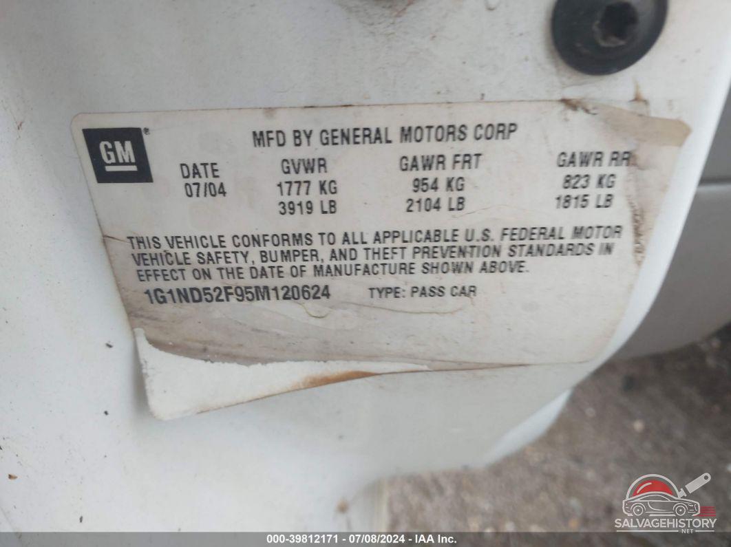 1G1ND52F95M120624 2005 CHEVROLET CLASSIC photo no. 9