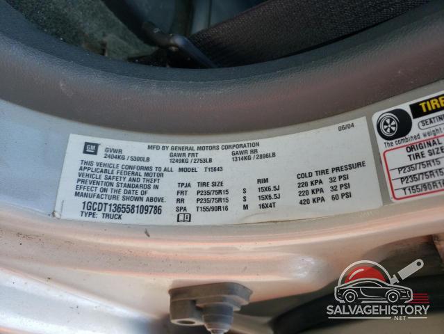 1GCDT136558109786 2005 CHEVROLET COLORADO photo no. 12