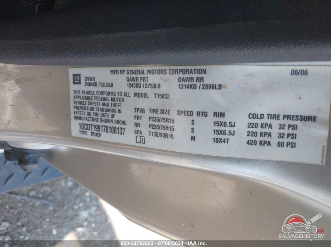 1GCDT199178108137 2007 CHEVROLET COLORADO photo no. 9