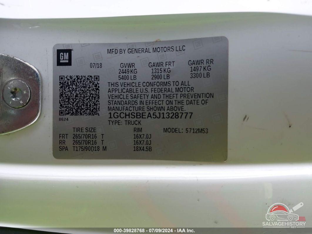 1GCHSBEA5J1328777 2018 CHEVROLET COLORADO photo no. 9