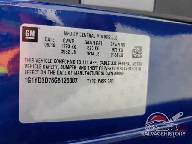 1G1YD3D76G5125087 2016 CHEVROLET CORVETTE photo no. 12