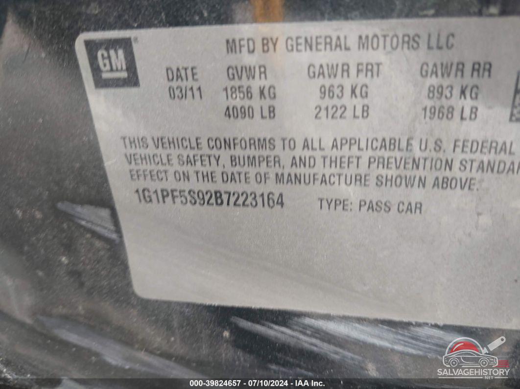 1G1PF5S92B7223164 2011 CHEVROLET CRUZE photo no. 9