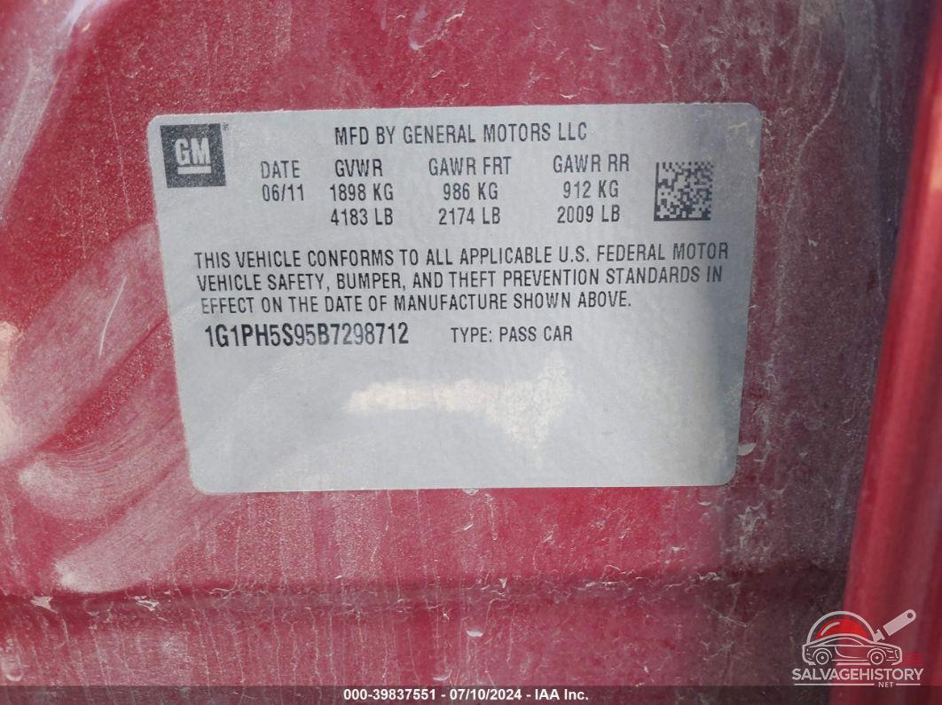 1G1PH5S95B7298712 2011 CHEVROLET CRUZE photo no. 9