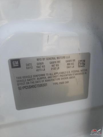 1G1PC5SH5C7306301 2012 CHEVROLET CRUZE photo no. 12