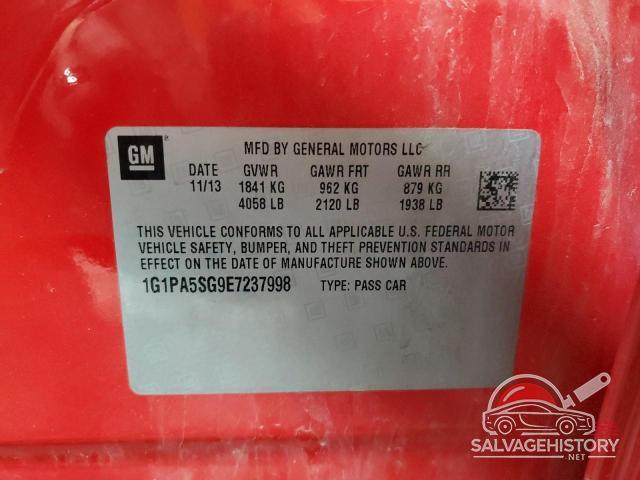 1G1PA5SG9E7237998 2014 CHEVROLET CRUZE photo no. 13