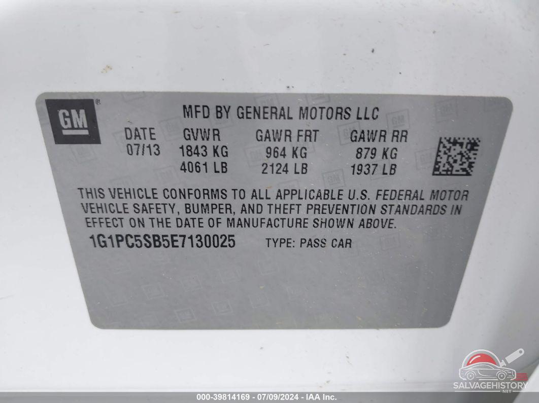 1G1PC5SB5E7130025 2014 CHEVROLET CRUZE photo no. 9