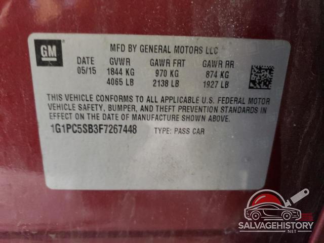 1G1PC5SB3F7267448 2015 CHEVROLET CRUZE photo no. 12