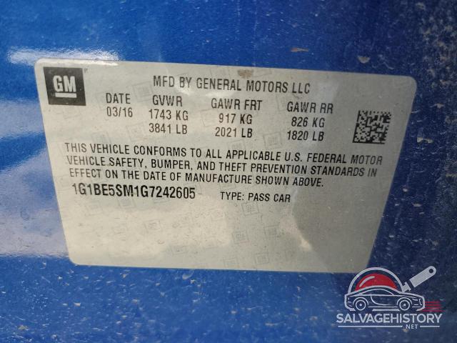 1G1BE5SM1G7242605 2016 CHEVROLET CRUZE photo no. 13
