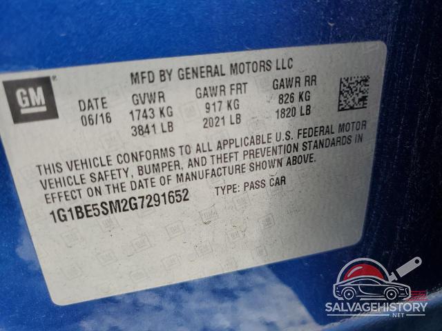 1G1BE5SM2G7291652 2016 CHEVROLET CRUZE photo no. 13