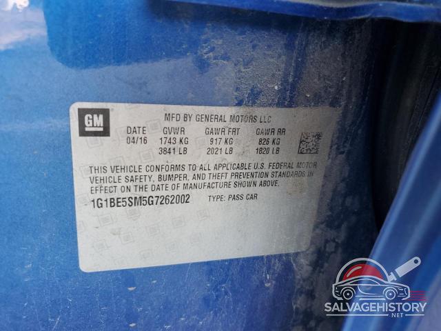 1G1BE5SM5G7262002 2016 CHEVROLET CRUZE photo no. 12