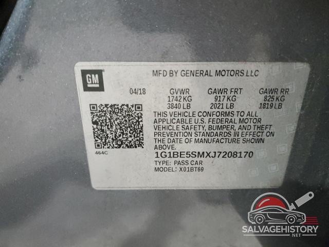 1G1BE5SMXJ7208170 2018 CHEVROLET CRUZE photo no. 12