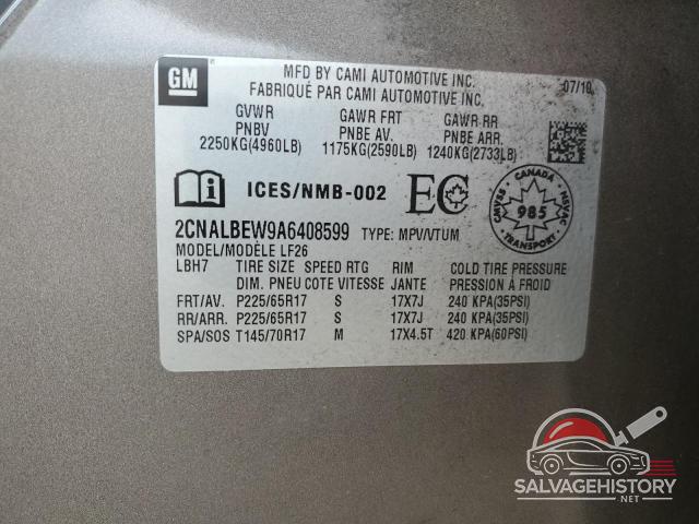 2CNALBEW9A6408599 2010 CHEVROLET EQUINOX photo no. 13