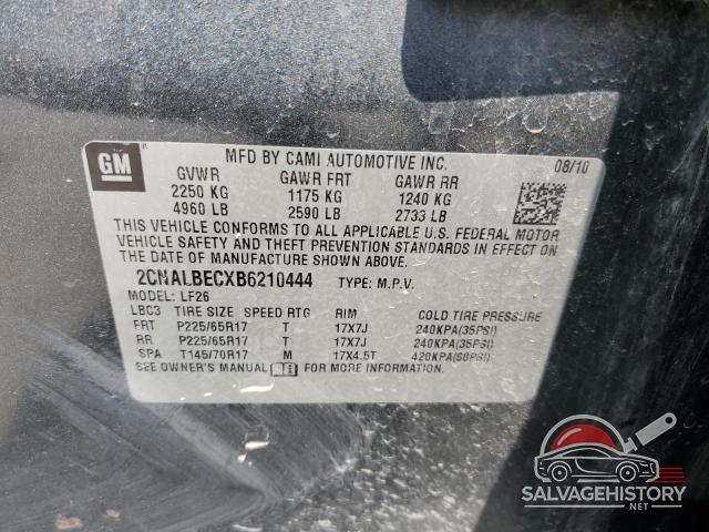 2CNALBECXB6210444 2011 CHEVROLET EQUINOX photo no. 12