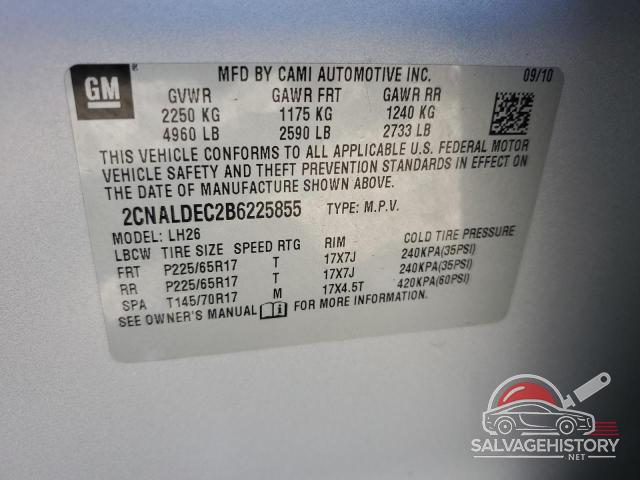 2CNALDEC2B6225855 2011 CHEVROLET EQUINOX photo no. 13