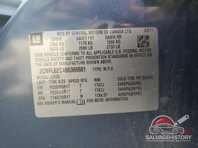 2CNFLEEC4B6366681 2011 CHEVROLET EQUINOX photo no. 14