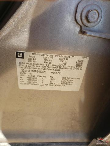 2CNFLFE56B6459922 2011 CHEVROLET EQUINOX photo no. 13