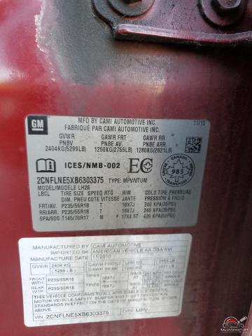 2CNFLNE5XB6303375 2011 CHEVROLET EQUINOX photo no. 13